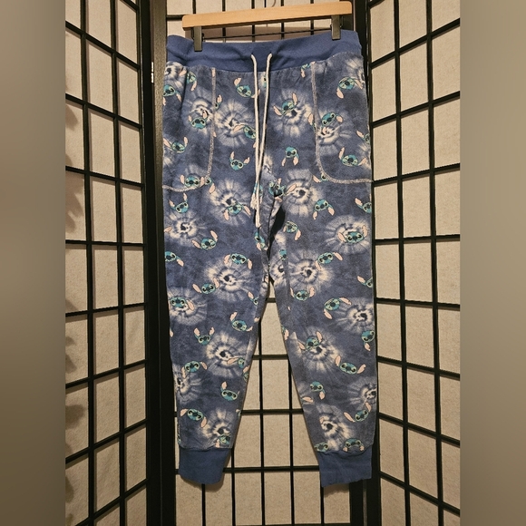 Blue‎ Stitch Print Jogger Pants Size Large - Picture 1 of 5